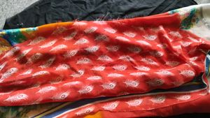 Vibrant Peacock Print Saree