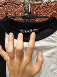 Black &amp; White Panel Tee