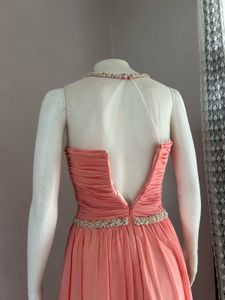 Elegant Coral Empire Waist Gown
