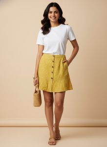 Yellow Polka Dot Ruffle Skirt