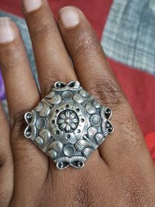 Antique Silver brass Statement Ring
