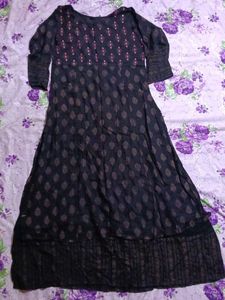Elegant Black Ethnic Kurta with Embellishments