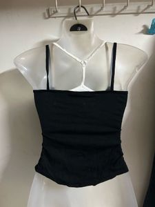 Cute Black Button-Up Crop Top
