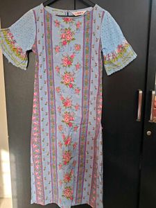 Biba Blue Floral Print Kurta