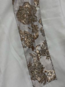 Elegant White &amp; Gold Embroidered Kurta Set