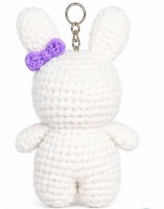 Crocheted Bunny Keychain