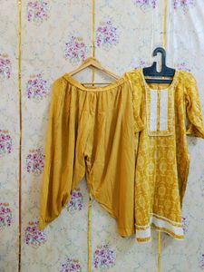 🇳🇿💫🎀Yellow Printed Kurta Set