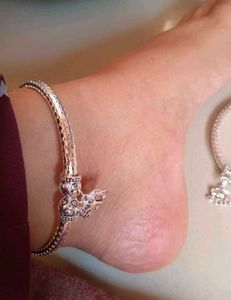 Silver Anklets with Elephant Charms