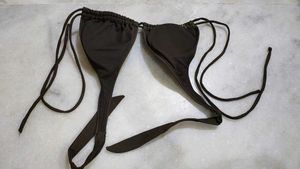 Brown String Bikini Top