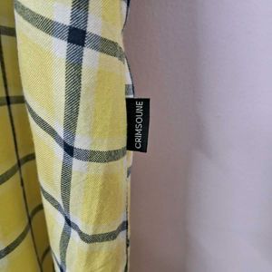 👕 | Yellow Checkered Tunic Top