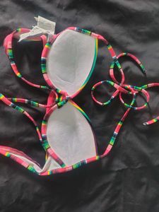 Colorful Striped Bikini Top