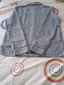 boys checked white and blue shirt