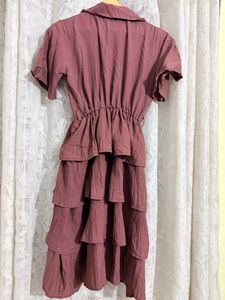 Korean style Ruffled Tiered Midi Dress