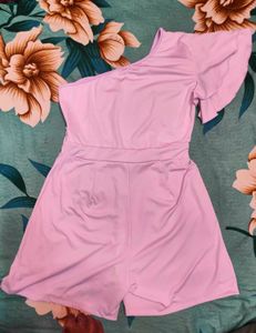 Shein One Shoulder Flutter Sleeve Panelled Playsui