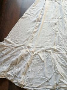 White Embroidered Anarkali Gown ( L size )
