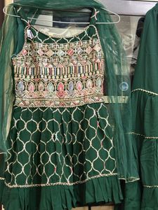 Green Embroidered Kurta Set