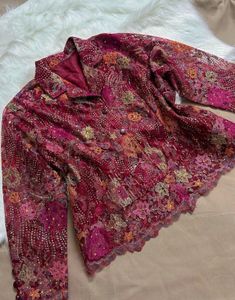 vintage Embroidered lace &amp; sequin applique jacket