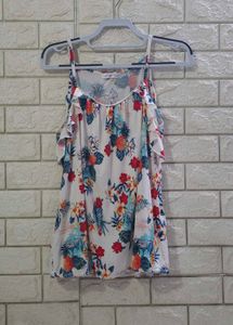 Cache Cold-Shoulder Ruffle Camisole To