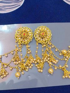 Golden Heavy Bahubali Earrings