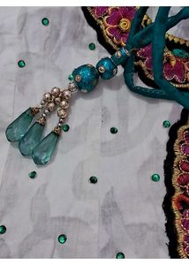Elegant white kurta with Embroidered neckline