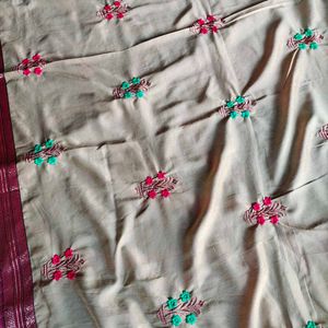 Embroidered Silk Saree