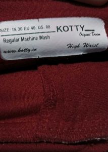 Kotty Maroon High Waist Stretchable Trouser | Wais