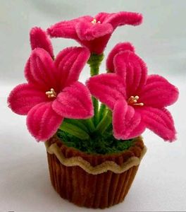 Handmade Pink Pipe Cleaner Flowers