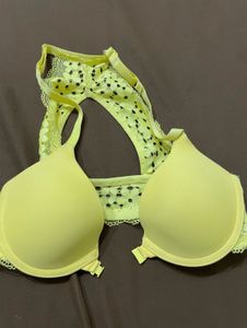 Yellow Lace Back Bra