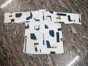 Stylish Printed Kurta with Black Skirt Set