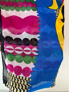 Vibrant Abstract Print Saree