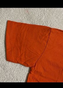 women’s crop Orange Cotton T-Shirt