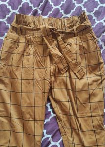 SALE ! Brown Checked Casual Pants
