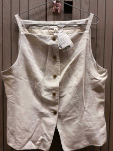 H&M Chic Linen Button-Up Tank Top