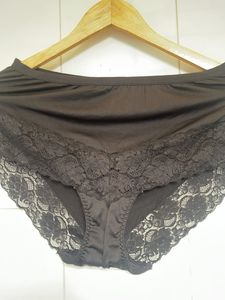 Lace Trimmed Black Briefs