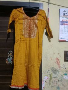 Yellow Kurta Set with Red Palazzo