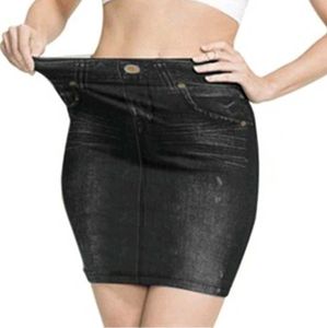 blackish grey pencil fit skirt polyester fabric