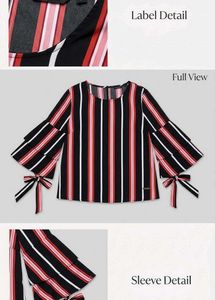 Striped Bell Sleeve Top