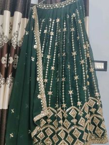 Emerald Green Embellished Lehenga Set
