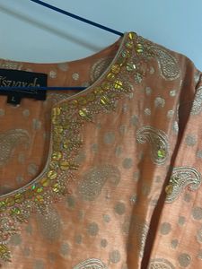 Orange Paisley Kurta set