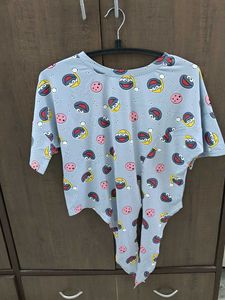 Cute Cartoon Print Crop Top