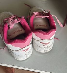 Toddler White &amp; Pink Sneakers