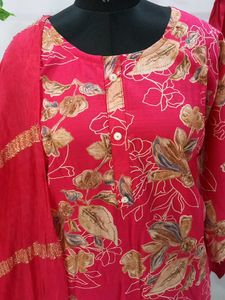 Hot Pink Banarasi Suit Set