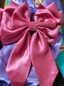 Triple Layer Pink Satin Hair Bow
