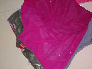 Vibrant Pink Dupatta with Embellishments