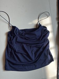 blue top cargo jeans combo
