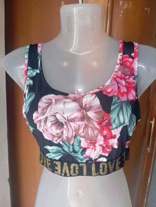 Floral Print Sports Bra Crop Top