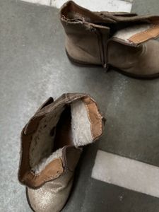 Metallic Brown Faux Leather Bow Boots(2.5-4 yrs)