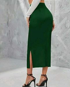 Dark Green Pencil Skirt All Size Available