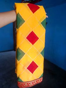 Beautiful synthetic saree with readymade blouse