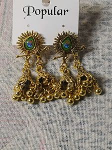 Peacock Jhumka Earrings
